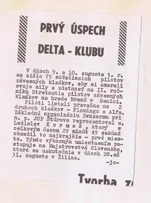 Prvý úspech Delta - Klubu